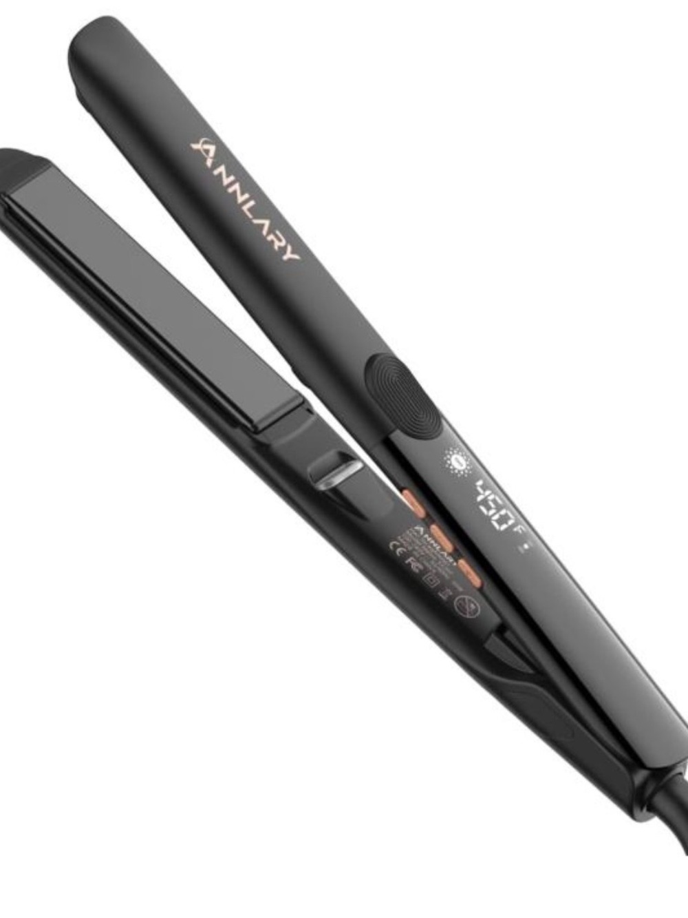Anne Lary Black Digital Hair Straightener - 450°F Ceramic Flat Iron